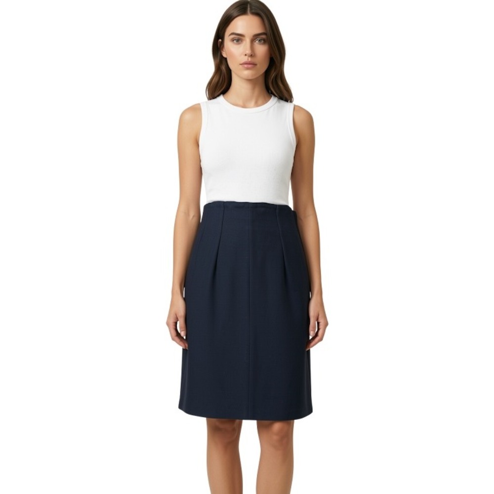 Celine Dark Navy High-Waist Pencil Skirt